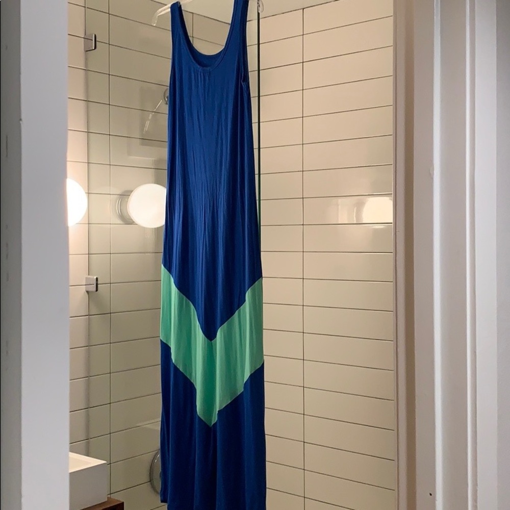 Maxi Dress - Tank- Blue and Mint